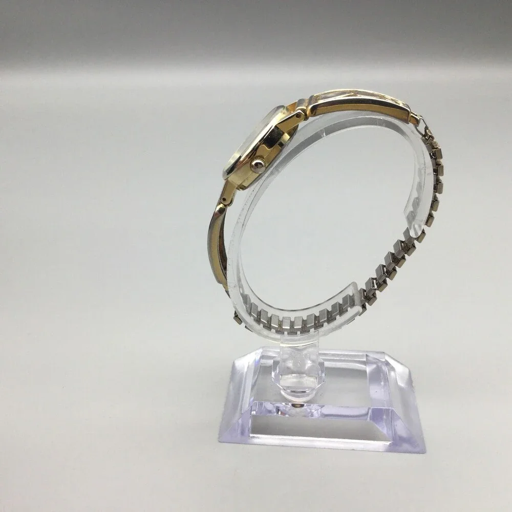 Vintage Abalone Heart Watch Womens 24mm Gold Tone Stretch Band New Battery - Picture 5 of 14